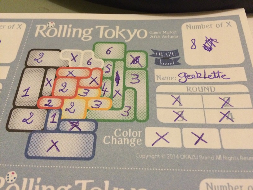 Qwixx VS Rolling Japan GeekLette